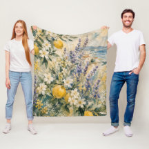 Elegância Botânica de Limão Mediterrâneo Lavanda