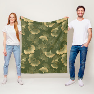 Cobertor De Velo Elegância do Ginkgo Esmeralda – Botânica de Luxo a