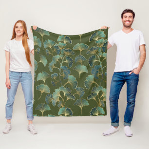 Cobertor De Velo Elegância do Ginkgo Esmeralda – Botânica de Luxo e