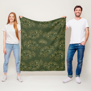 Cobertor De Velo Elegância do Ginkgo Esmeralda – Botânica Luxuosa a
