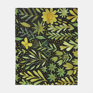 Cobertor De Velo Elegância Floral: Padrão Vintage Watercolor