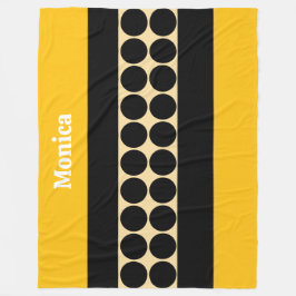 Cobertor De Velo Elegant black  beige &  yellow dots monogram name