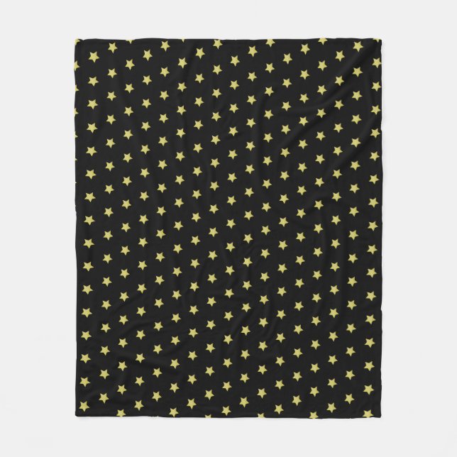 Cobertor De Velo Elegant Gold & Black Star Pattern  (Frente)