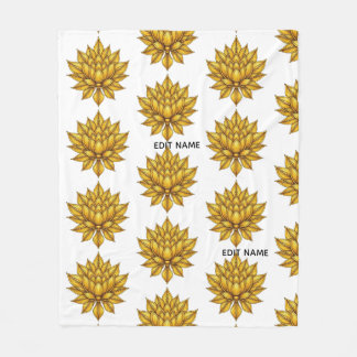 Cobertor De Velo Elegant Golden Lotus Bloom Pattern Peel and Stick 