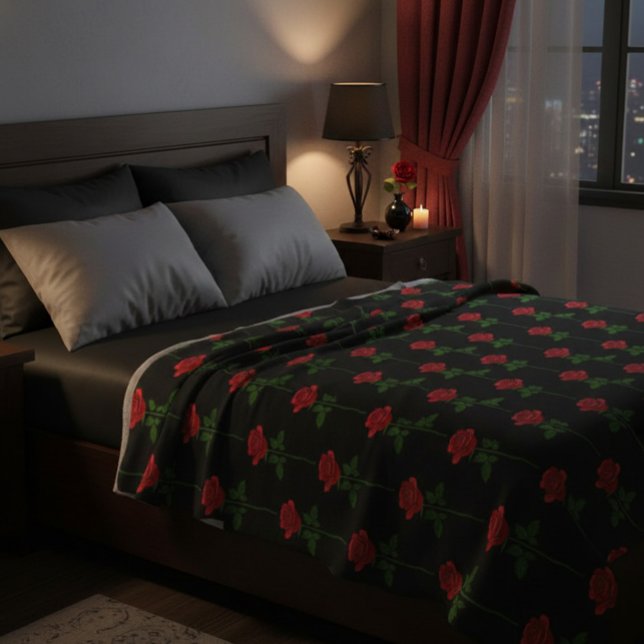 Cobertor De Velo Elegant Hand-Drawn Rose Throw Blanket (Criador carregado)