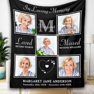 Cobertor De Velo Elegant In Loving Memory 5 Photo Collage Memorial 