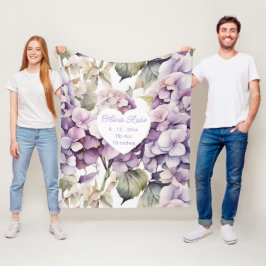 Cobertor De Velo Elegant pink purple watercolor hydrangeas 