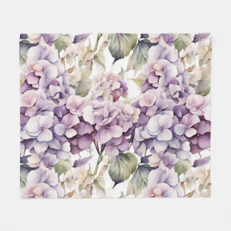 Cobertor De Velo Elegant pink purple watercolor hydrangeas 
