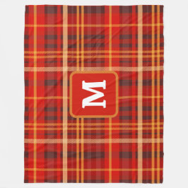 Cobertor De Velo Elegant Red Black Plaid Monogram Custom