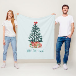 Cobertor De Velo Elegant Snowy Christmas Tree Mint Green