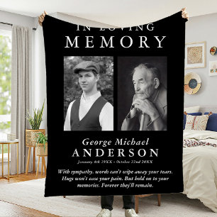 Cobertor De Velo Elegante 2 Foto 'In Loving Memory' Tributo