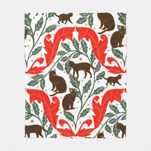 Cobertor De Velo Elegante Art Nouveau Blue Black Whimsical