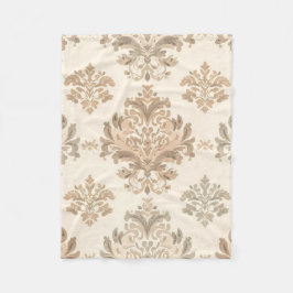 Cobertor De Velo Elegante Bege Damask Vintage Casa de Campo Frances
