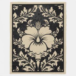 Cobertor De Velo Elegante beige e damasco preto elegante