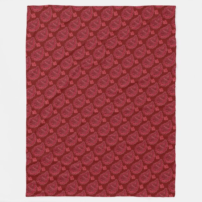 Cobertor De Velo Elegante Burgundy Paisley Pattern (Frente)