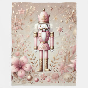 Cobertor De Velo Elegante Caprichoso Rosa e Dourado Pastel Quebra-N