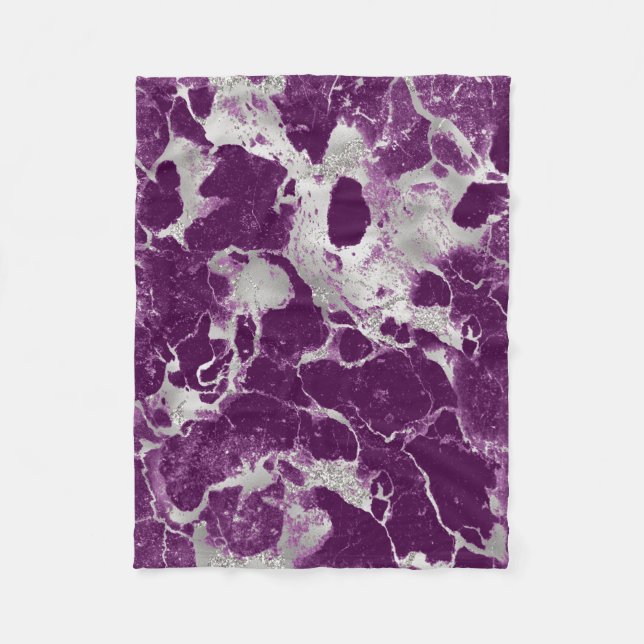 Cobertor De Velo Elegante Chic Violeta Roxo Padrão Abstrato (Frente)