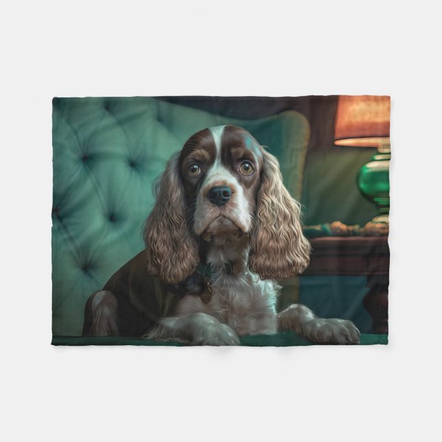 Cobertor De Velo Elegante Cocker Spaniel Classic, Design (Frente (Horizontal))