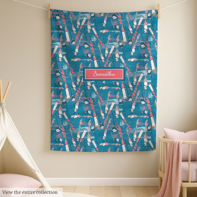 Cobertor De Velo Elegante de volta para o velo escolar com nome per (Elegant back to school fleece with custom name)