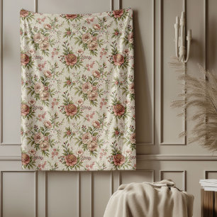 Cobertor De Velo Elegante Designs Florais Moles Chic Farmhouse