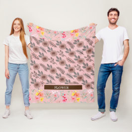 Cobertor De Velo Elegante Flor Aquarela Personalizar