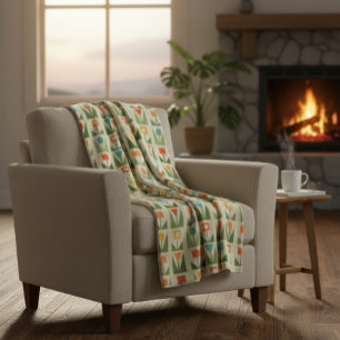 Cobertor De Velo Elegante Floral Abstrato Primavera