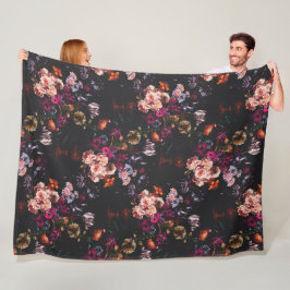 Cobertor De Velo Elegante Floral Burgundy Escuro Vintage Mal-humora