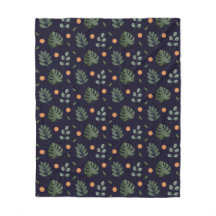 Elegante Folha Floral Botânica de Aquarela Azul Ma