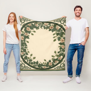 Cobertor De Velo Elegante Manta de Fleece com Coroa Floral Botânica