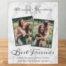 Cobertor De Velo Elegante Marble Best Friends Foto Fleece Blanket
