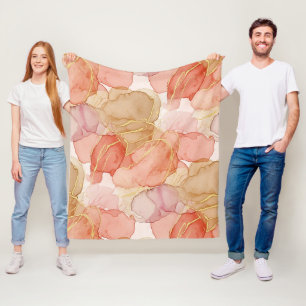 Cobertor De Velo Elegante Mármore Fluido Siena Taupe Dourado
