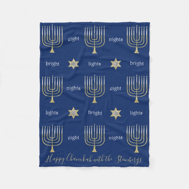 Cobertor De Velo Elegante Menorahs Fleece Blanket (Frente)