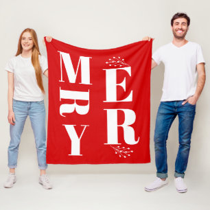 Cobertor De Velo Elegante Minimalista Vermelho Brilhante Feliz Nata
