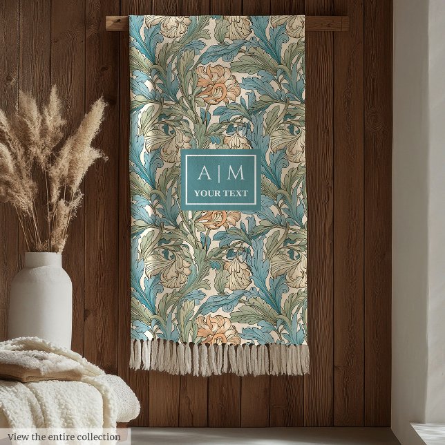 Cobertor De Velo Elegante Morris Inspirou Pimpernel Art Nouveau (Classic Morris inspired pastel floral art throw)