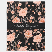 Elegante na moda monogrom l Padrão negro floral