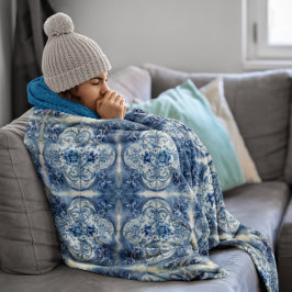 Cobertor De Velo Elegante Ornamento de Arte Floral Vintage Holandes