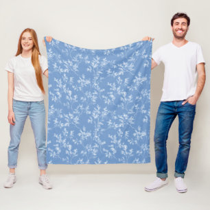 Cobertor De Velo Elegante Poeira Azul Inverno Geada Botânica