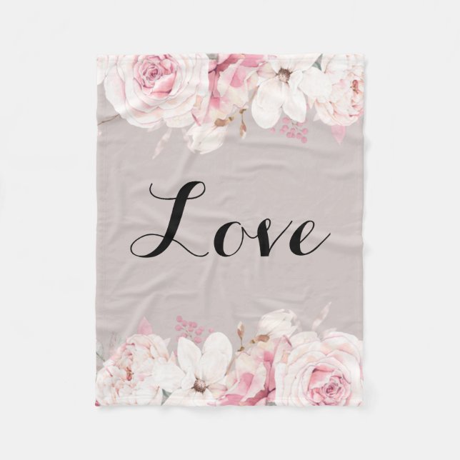 Cobertor De Velo Elegante Rosa Fleece Blanket (Frente)