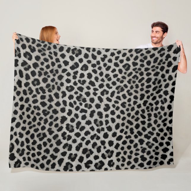 Cobertor De Velo Elegante Trendy Luxury Coleção Branca de Leopardo (In Situ)
