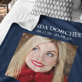 Cobertor De Velo Elegante Tributo Memorial de Foto Azul