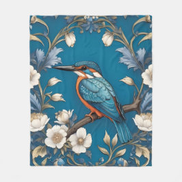 Cobertor De Velo Elegante Turquoise Kingfisher Floral