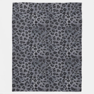 Cobertor De Velo Elegante Wild: Cinza e Leopardo Negro Sherpa Blank