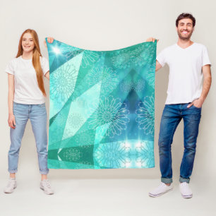 Cobertor De Velo Elelegant blue Mandala artística Fleece Blanket