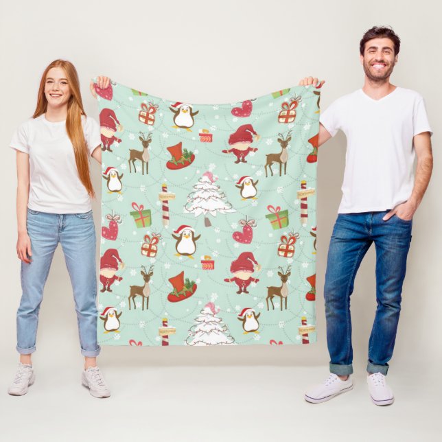 Cobertor De Velo Elementos de Natal Reindeer Elves (In Situ)