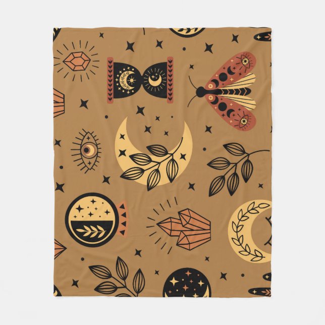 Cobertor De Velo Elementos Mágicos: padrão sem costura (Frente)