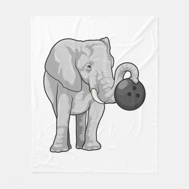 Cobertor De Velo Elephant at Bowling with Bowling ball (Frente)