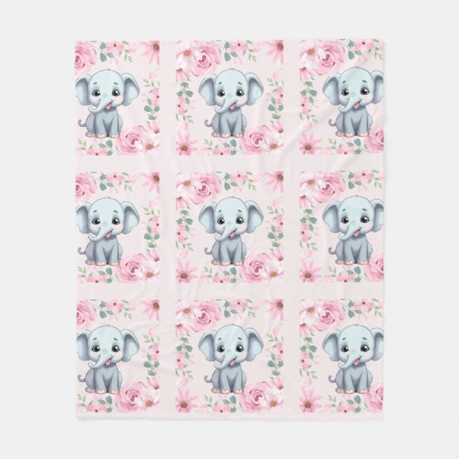 Cobertor De Velo Elephant Fleece Blanket (Frente)