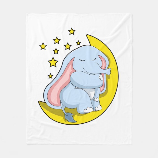 Cobertor De Velo Elephant with Moon and Stars (Frente)