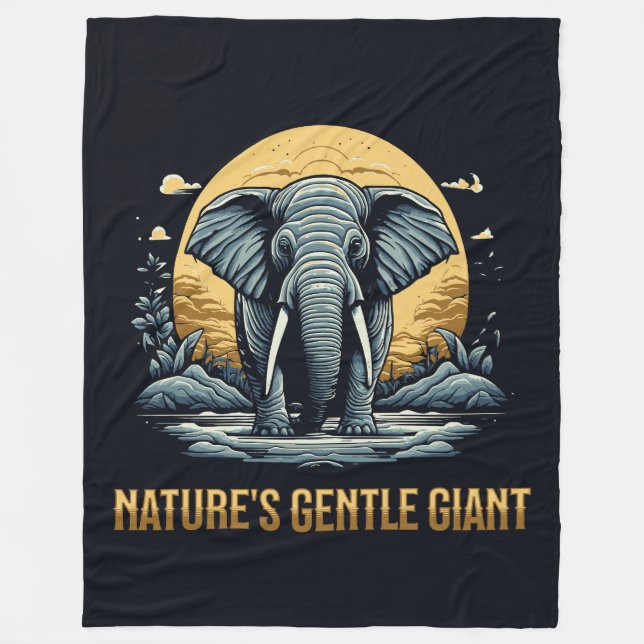 Cobertor De Velo Elephants Nature's Gentle Giant (Frente)