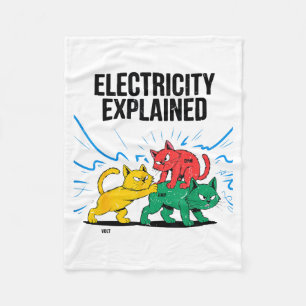 Cobertor De Velo Eletricidade Explicada Gato Divertido Física Humor